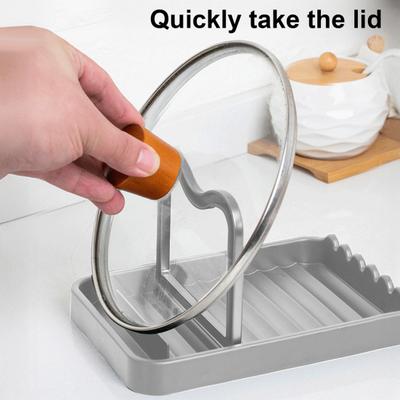 Topfdeckelhalter, Utensilienständer, rutschfestes Design, leicht zu reinigen, Küchentheke, faltbarer Pfannendeckel-Organizer-Ständer