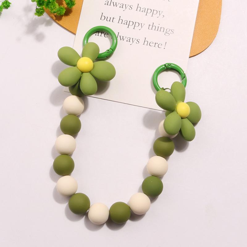 Ins Colorful Beaded Bracelet Flower Pendant Phone Chain Phone Holder Case Chain Flower Anti-Lost Chain Hanging Jewelry