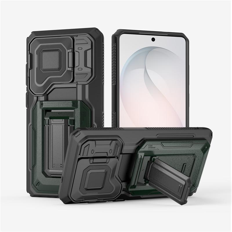 Armor Shockproof Bracket Cover for Iphone 17 Pro Max Iphone17 Air 5G Wallet Card Slots Credit Card Stand Holder Case