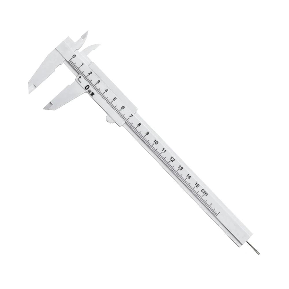 0-150mm Sliding Vernier Caliper Single Rule Scale Plastic Gauge For Depth Height Jewelry Measure School Student Measuring Tool белый