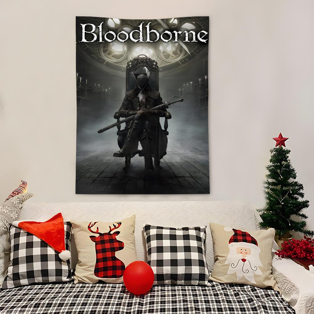 Game BBloodborne Tapestry Decoration Art Microfiber Background For Bedroom Living Bar Garden Outdoor Festival