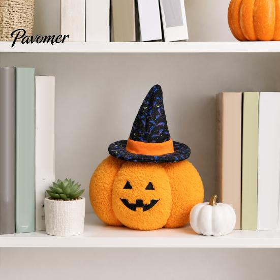 Skin Friendly Plush Toy Halloween Pumpkin Toy, Spooky Ghost Bat Demon Stuffed Doll, Sofa Ornaments Cartoon Plushie Holiday Party Decoration for Home,
