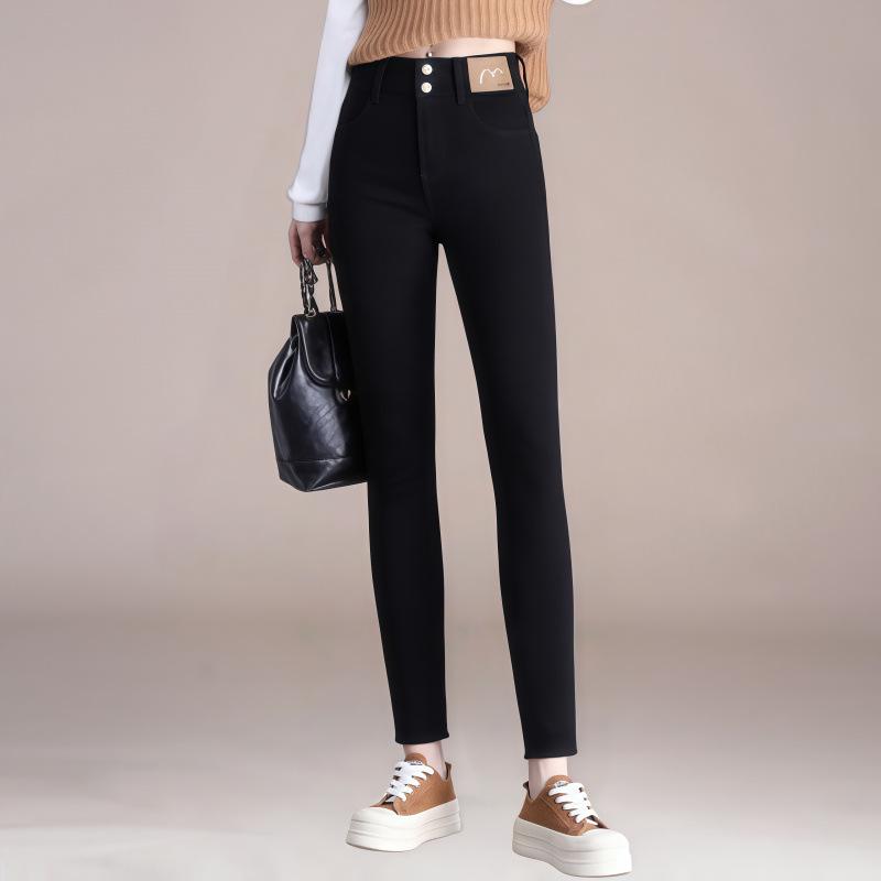 

Spring New Arrival Black High-Waisted Stretchy Skinny Leggings With Tummy Control for Women Large чорний