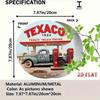 Vintage Texaco Gas Metal Tin Sign Retro Truck Wall Decor 7.87 Inch Round