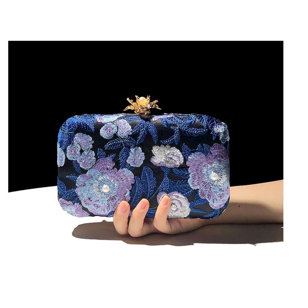 [notunu] Party Bag, Traditional Chinese Style, 2-Way, Embroidered, Retro Clutch Bag, Shoulder Bag, Hanfu, Cheongsam, Wedding, Banquet, Date, Outing,