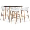 Day and Night - Day and Night High Table and Bar Stools 5 Pieces Black and White