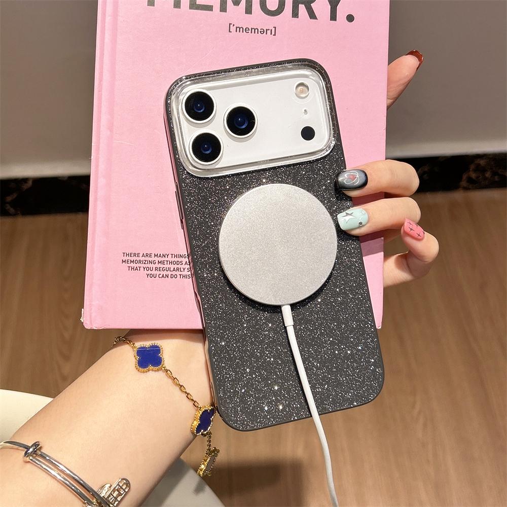 Glitter Bling Per Custodia Magnetica Magsafe Per iPhone 17 16 15 14 13 12 Pro Max Plus Air Ricarica Wireless Cover Antiurto