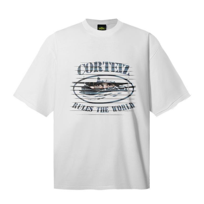 Meichao Alcatraz American Tide Brand Heavy Cotton 260 Short-sleeved T-shirt Men's and Women's Loose Casual and Versatile Summer