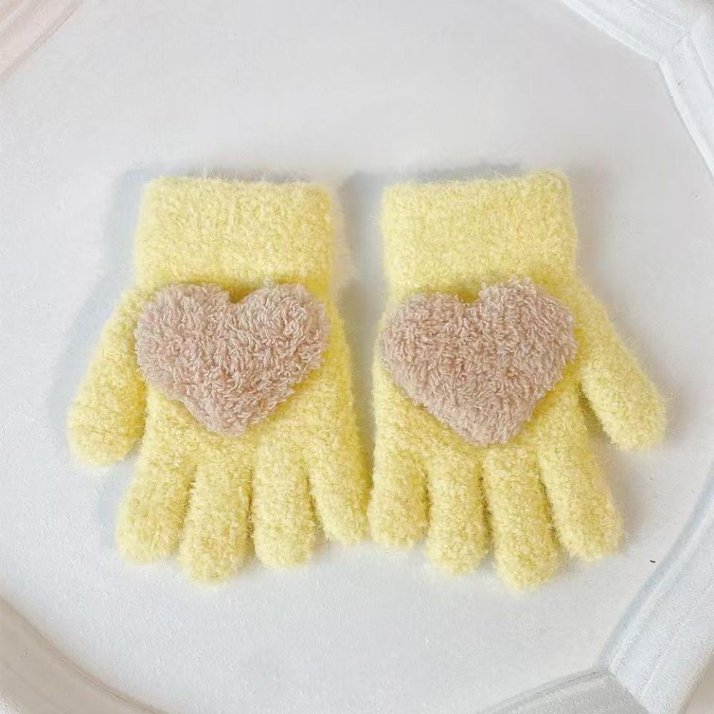 1 Pc Plush Warm Gloves, Loving Winter, Plush and Cute Split Fingers To Prevent Cold, Student Princess Style, Suitable for Cyclin