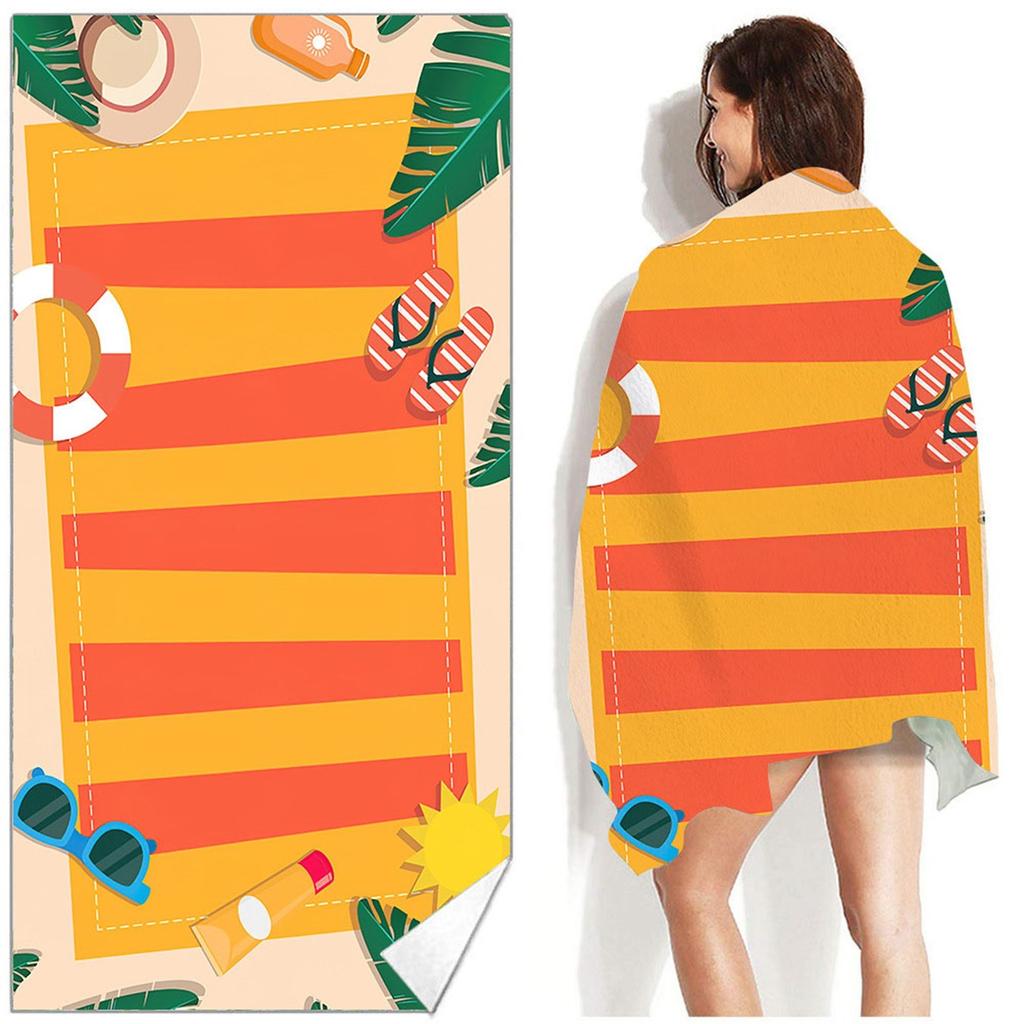 Beach Towel With A Unique Design, Extra Large, Made From Polyester For Kids & Adults