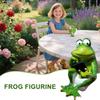 Resin Frog Statue Garden Decoration Animal Sculpture Frog On Toilet Figurine Decorative Sculpture for Bedroom Patio Garden