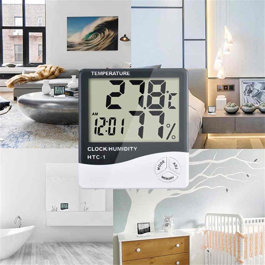 Portable Mini Indoor LCD Digital Thermometer Hygrometer Alarm Clock Home Instruments