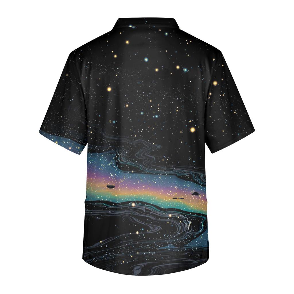 Pánská pracovní halenka s krátkým rukávem a výstřihem do V na hrudi