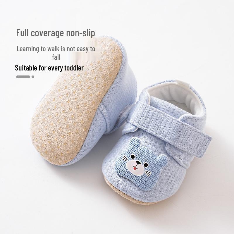 Soft Sole Spring & Autumn Baby Walker Shoes: Cartoon Lace-Up, Anti-Slip, Cloth Front for 6-12 Months