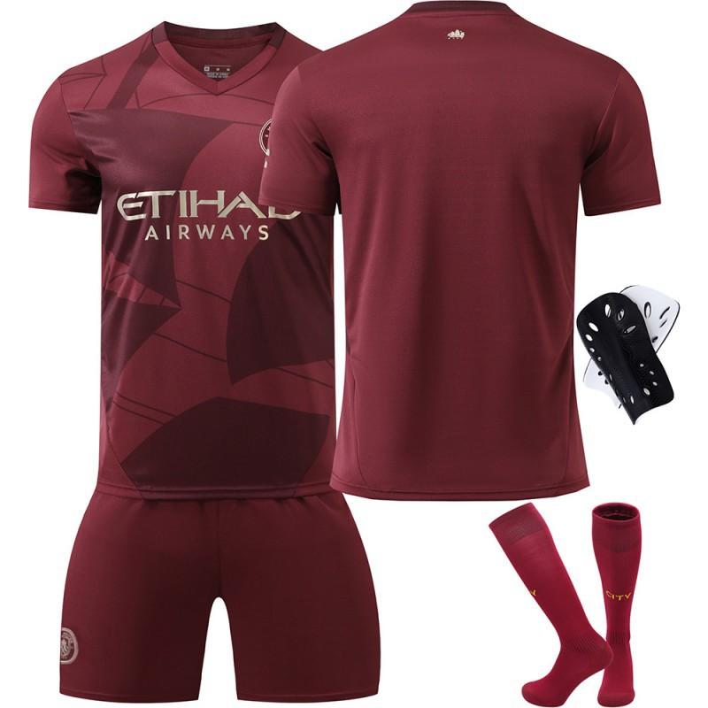 2425 Manchester City Jersey No. 9 Harland 17 De Braunet 10 Gralish Second Away Football Set