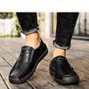 Men's Slip-on Casual Leather Shoes Hand-stitched Plus Size 36-50 Loafers Non-slip Soft Sole Flats for Walking Driving