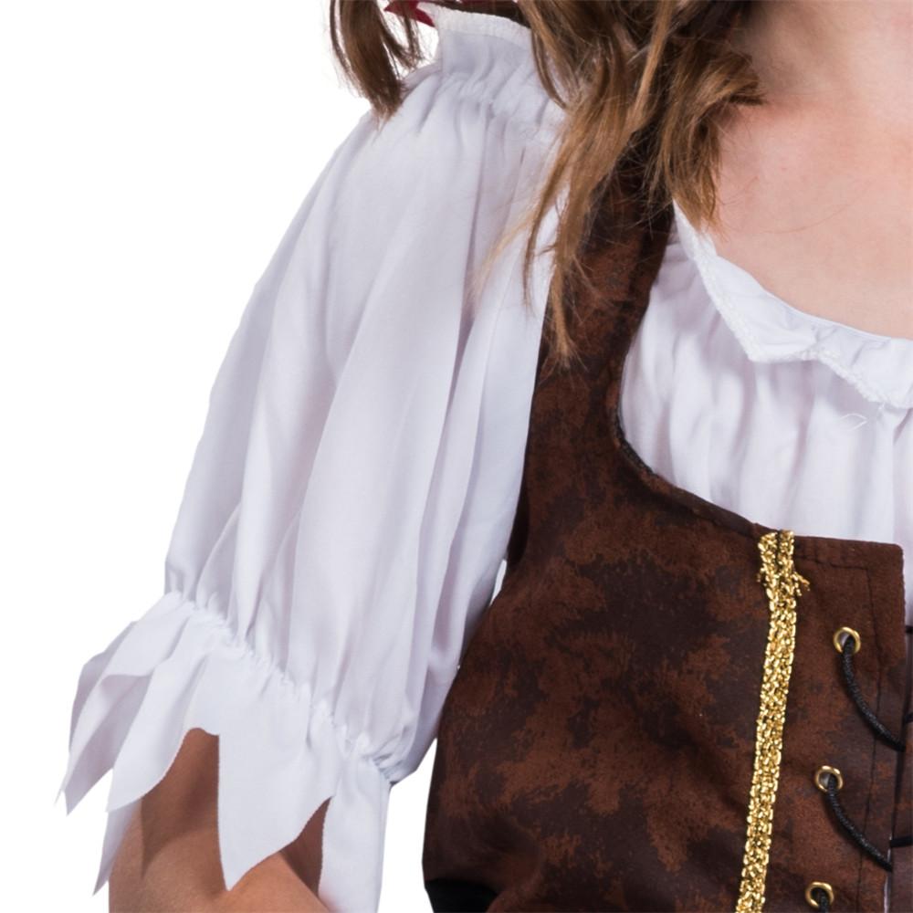 Kinder Mädchen Piraten Schönheit Freibeuter Matey Gestreiftes Kostüm Fluch der Karibik Kostüm Halloween Cosplay Party Outfit