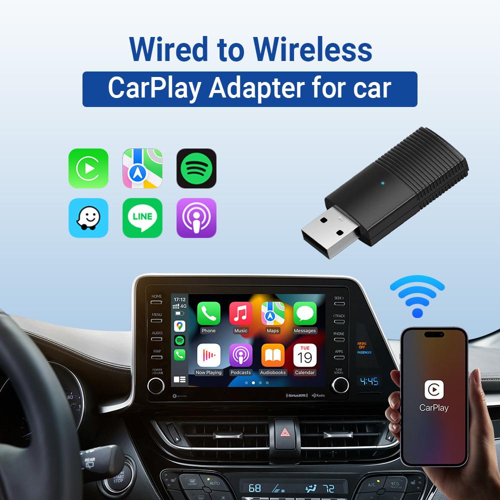 

Mini Car Wireless Carplay Adapter Wired to Wireless Carplay Dongle for iPhone Type A