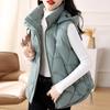Damen Übergröße Koreanischer Stil Herbst Winter Warm Kapuzenärmellos Baumwollwattiert Parka Locker Mode Mantel