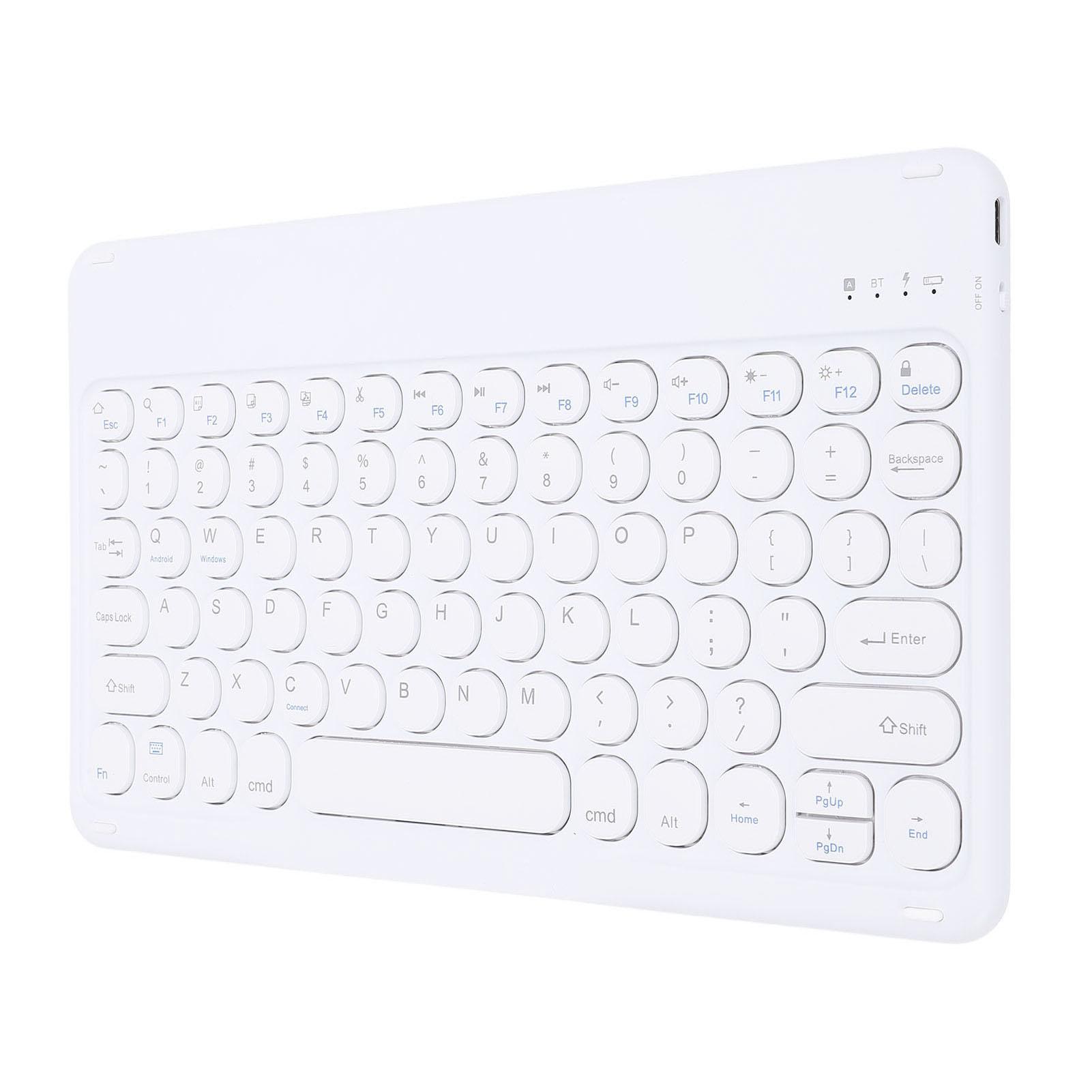 

10 Inch Wireless Keyboard Ergonomic Round Keycaps Keyboard for Desktop Computer Laptop Phone Tablet