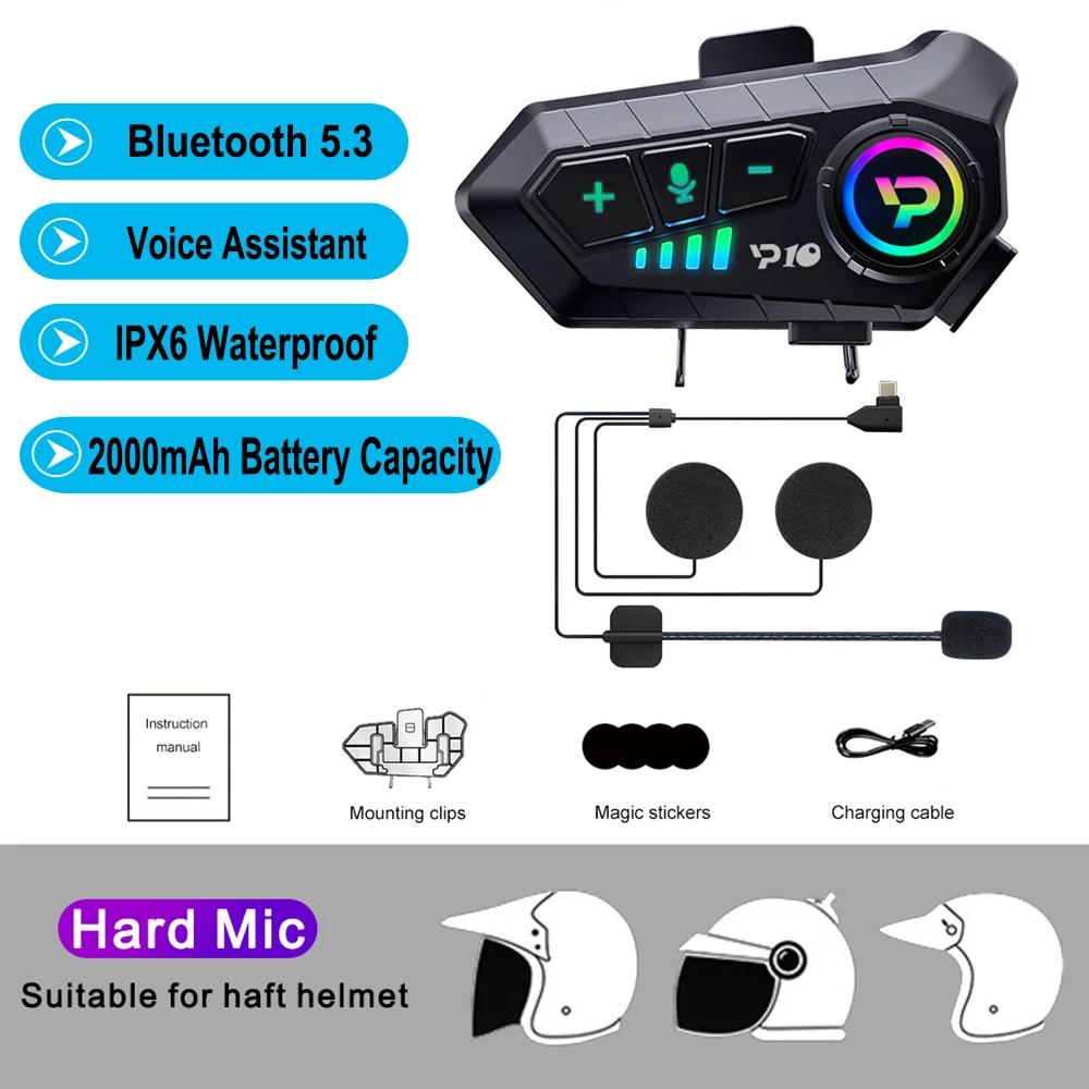 Kebedumei Bluetooth5.3 Motorcycle Helmet Headset Wireless Hands-free Call Waterproof Noice Reduction Super Long Standby Earphone