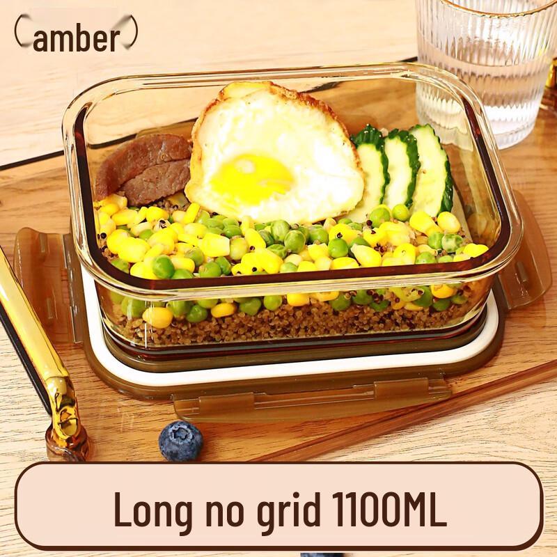 Rectangular Microwaveable Glass Meal Prep Container 1100ml