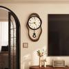 Restaurant Art Retro Wooden Wall Clock Modern Design Swingable Clock for Living Room Decoration Home Decor Silent Clock