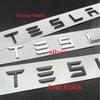 1pcs 3D ABS Carbon Chrome Black Logo Tesla Letters Emblem Car Rear Trunk Letters For Tesla Model 3 Y X S Accessories