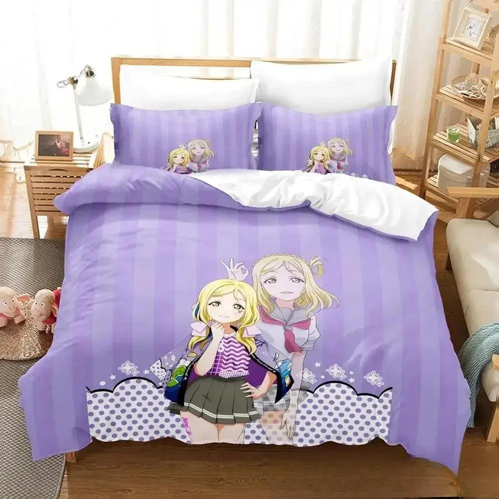 3D Print Anime LoveLive! Sunshine! Bedding Set Duvet Cover Bed Set Quilt Cover Pillowcase Comforter king Queen Size Boys Adult