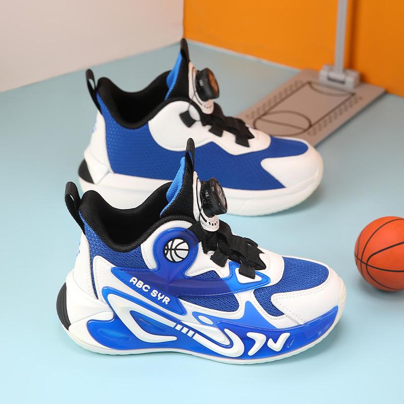 Boys Shoes Spring and Autumn 2025 New Basketball Shoes Children's Sports Shoes Middle and Older Children's Casual Mesh Breathable Basketball Shoes