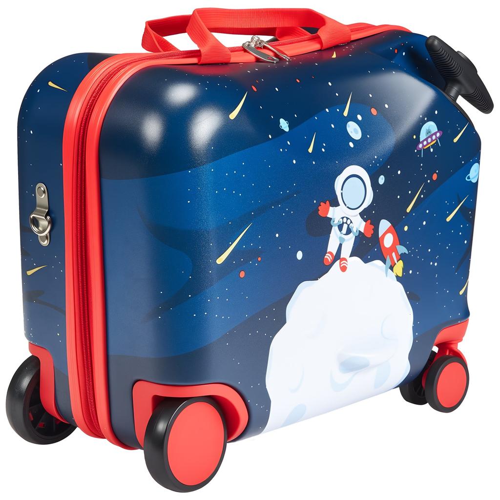 VEVOR Ride-on Luggage, 26 L Capacity, 18 Inches Tow Along Toddler Carry on Luggage with Wheels, Adjustable Shoulder Strap