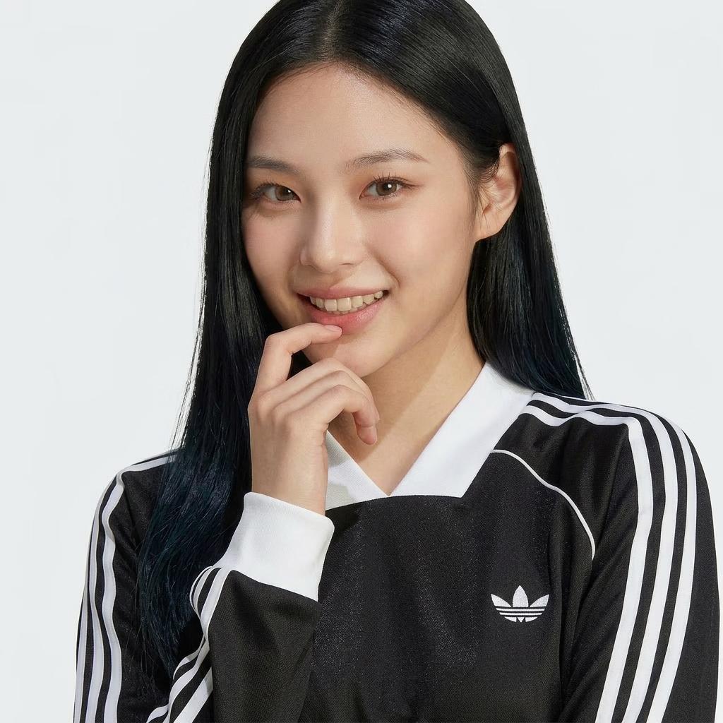 adidas Originals Dames 3S JAQUARD LS Lange Mouwen Top