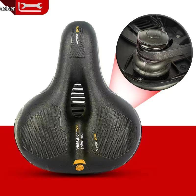 Comfortable Shock-Absorbing Mountain Bike Saddle with Hollow, Breathable Design