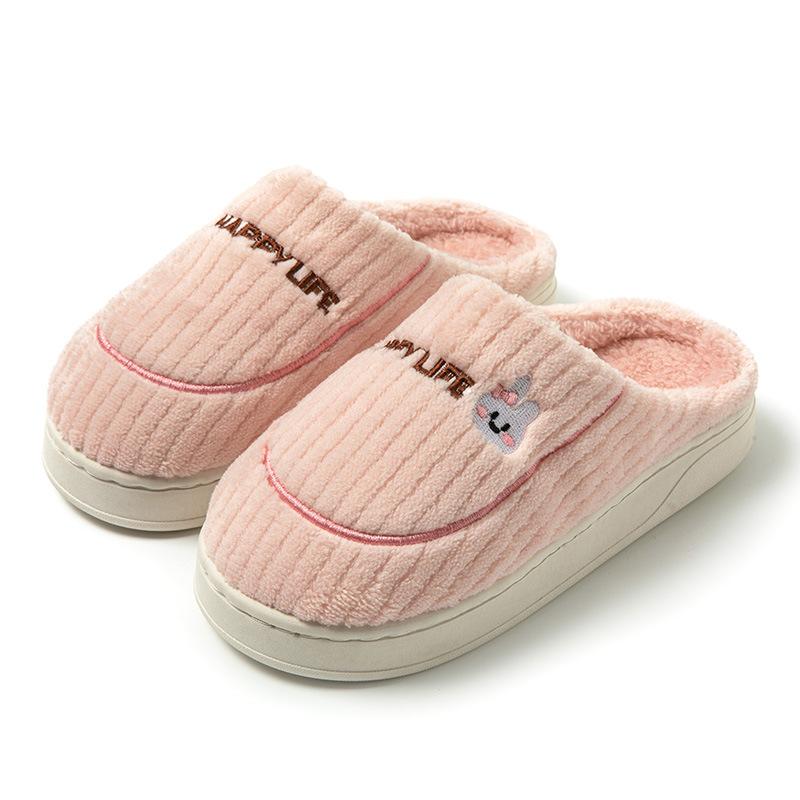 Cotton Slippers 2025 Autumn and Winter Thick-bottomed Indoor Non-slip Home Warm and Wear-resistant Couple Plush Slippers