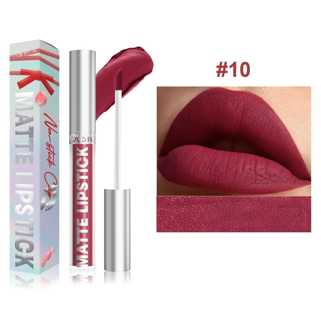 Non-stick Cup Matte Color-fixed Lip Glaze Velvet Matte Surface Not Easy To Decolorize Liquid Lipstick Sexy Long-lasting Color Waterproof Lip Gloss