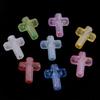 100pcs 12x15mm Gradient Color Cross Shaped Beads Colored Frosted Loose Acrylic Beads For DIY Crafts Bracelet Necklace Wholesale
