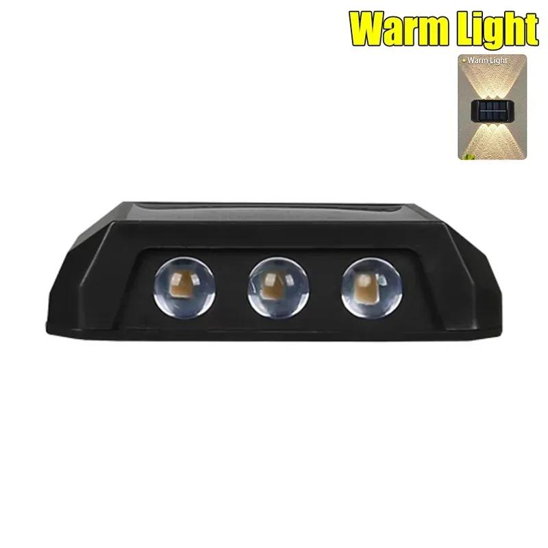 Solar LED Outdoor Wall Light Waterproof Dusk To Dawn Fence Lamp for Garden Yard Porch Pathway Up and Down Luminous Lighting