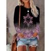Camiseta de manga larga con cuello redondo y estampado 3D de copos de nieve con temática navideña, ropa de moda para mujer, ropa informal Y2K, ropa Harajuku para mujer