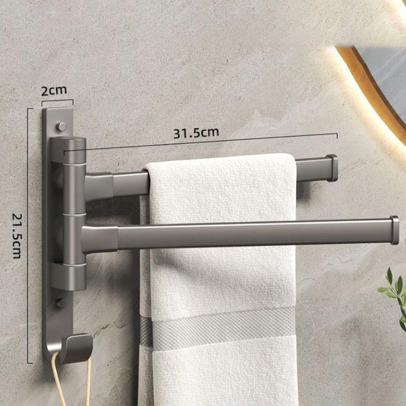 Rotary Towel Rack Perforated Toilet Rack Towel Bar Bathroom Artifact Towel Rack