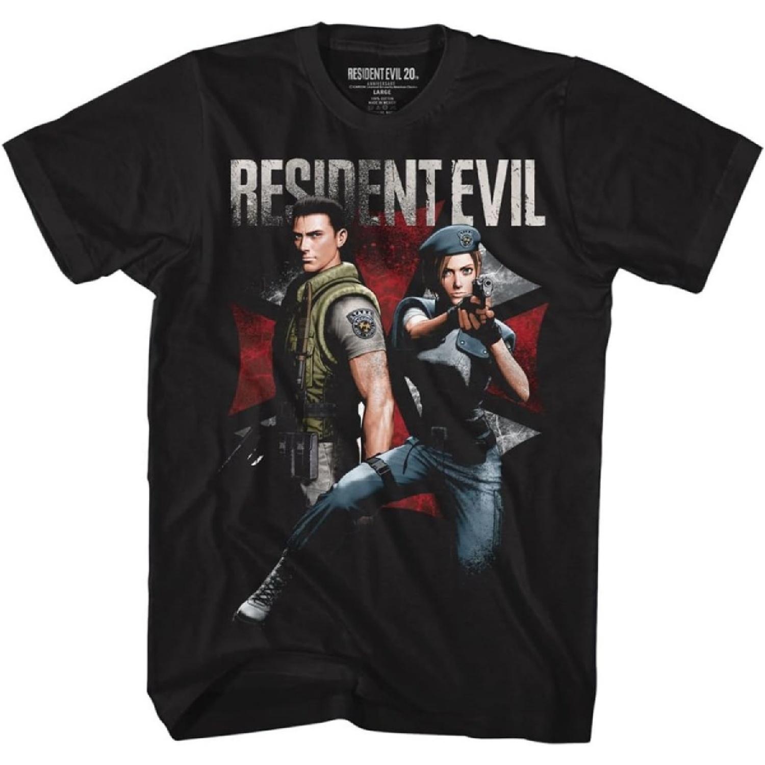American Classics Унисекс-Взрослый Resident Evil Крис и Джилл Взрослая футболка с коротким рукавом Футболка S