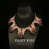 Palace Style Handmade Enamel Heavy Industry Exquisite Butterfly Necklace Set, Densely Inlaid with Diamond High-end Jewelry