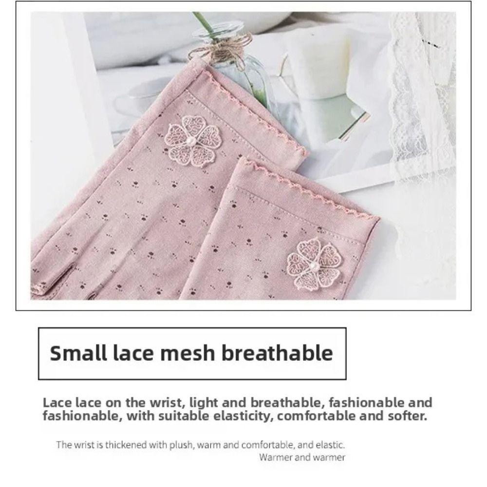 Cotton Women Half-finger Gloves Anti-slip Driving Gloves Fashion Sunscreen Gloves  Outdoor Sports