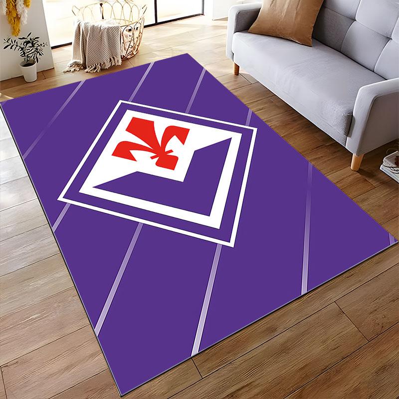 Purple Carpet with Red Emblem suitable as a non-slip mat for the living room or bedroom sofa
