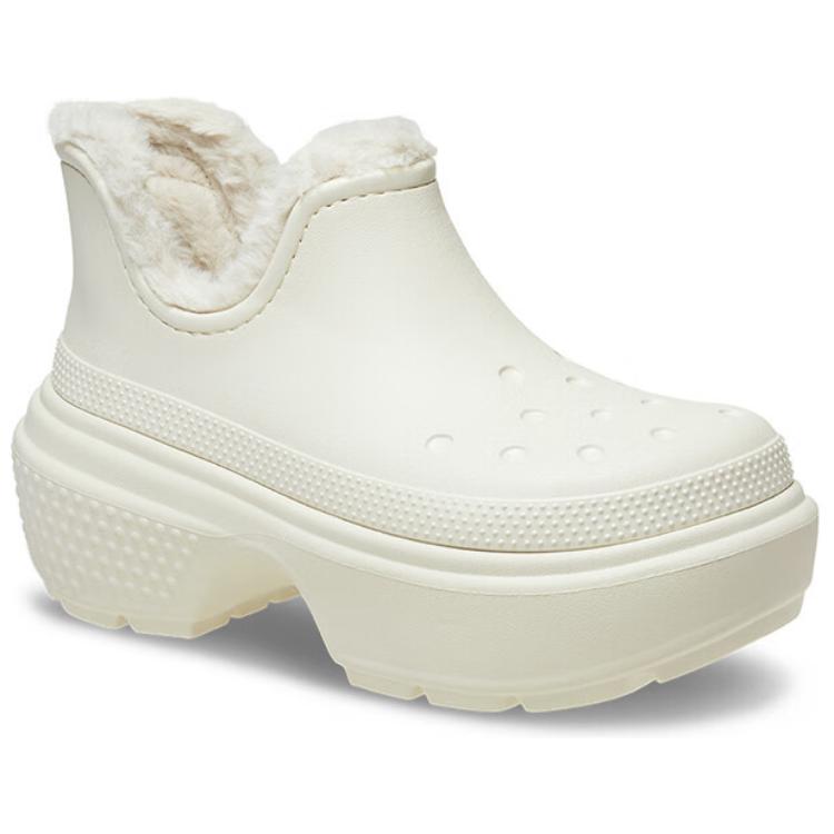 Crocs Stomp Simple Versatile Short Boots Unisex boots White 210673-0JI