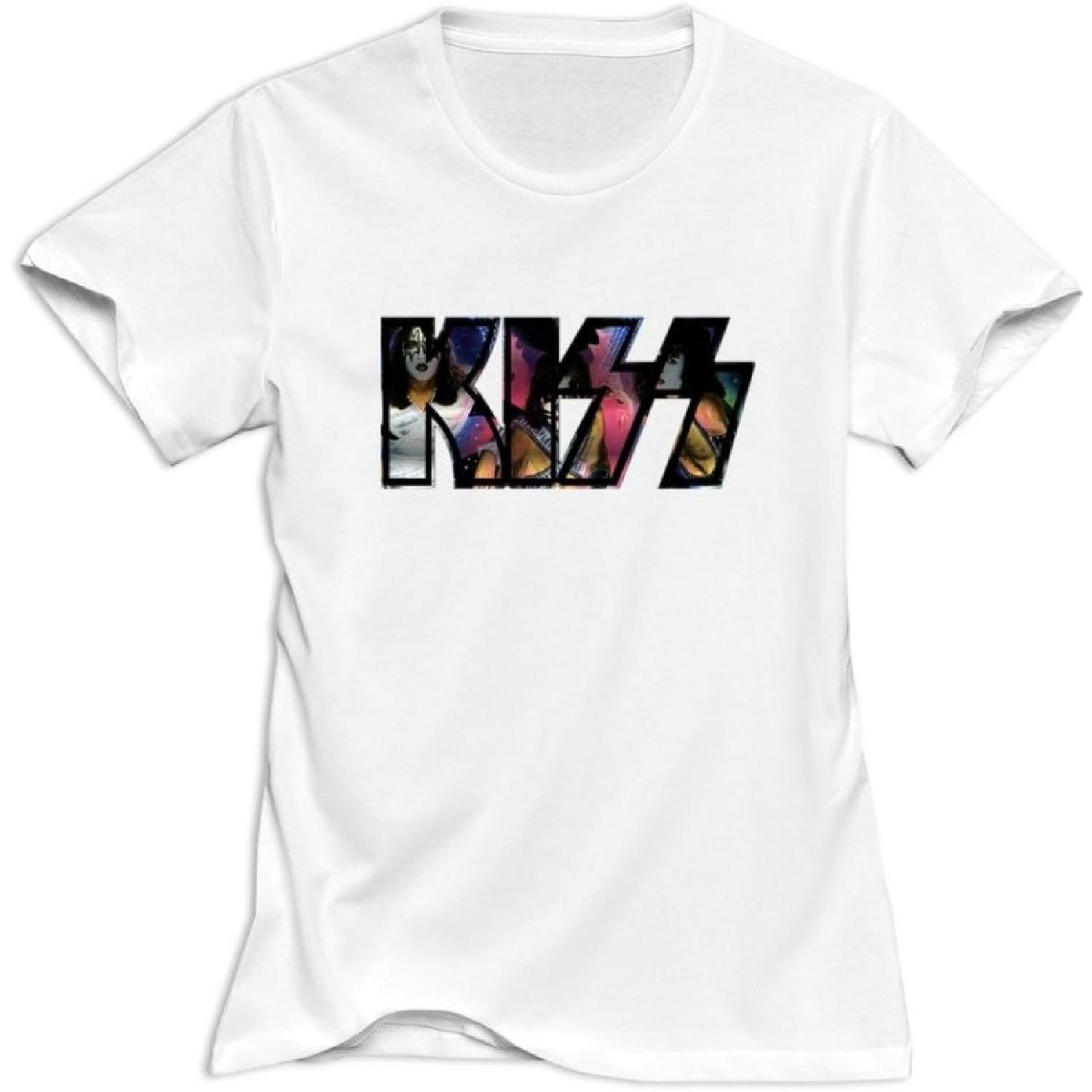 

Cool Kiss Band Cotton T Shirts For Women XXXXXL білий