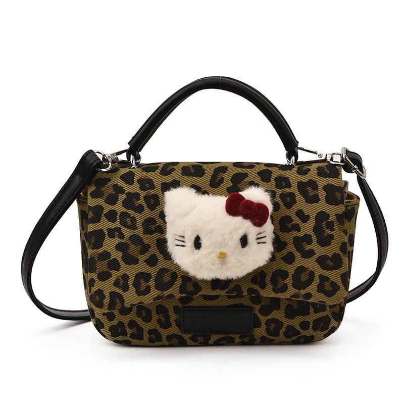 Leopard Print Parent-Child Crossbody Bag: 2025 New Cartoon Cat Design, Mini Phone Holder for Kids