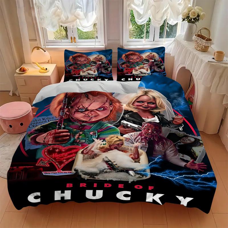 Chucky'S Return Print 3Pcs Bedding Setduvet Cover With 2 Bedropillowcase Home Birthday Gift