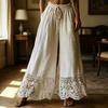 Women Pants Drawstring Adjustable Waistband High Waist Summer Pants Pure Color Loose Fit