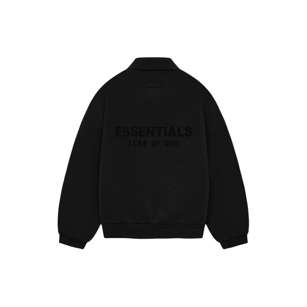Fear of God Essentials SS24 Long Sleeve Polo Shirt 'Jet Black' Men's 192SP244394F