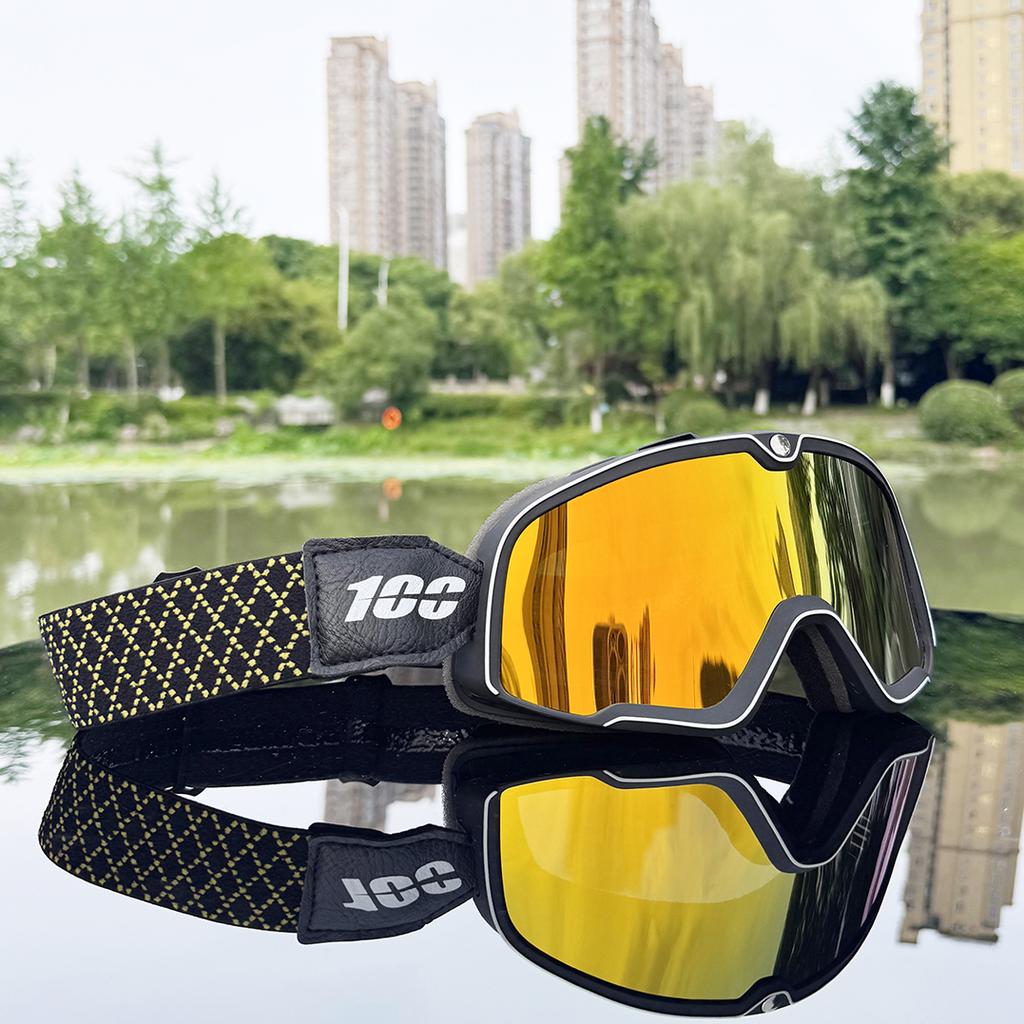 Retro Gogle Motocyklowe Okulary Wiatroodporne Okulary Motocrossowe Vintage Okulary do Kasku Kolarstwo Wyścigi Cafe Racer